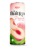 330ml Sleek alu can Peach juice tea drink healthy with green tea