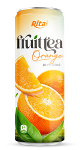 330ml Sleek alu can fresh Organe juice tea drink healthy with green tea