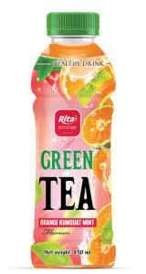 450ml bottle best green tea drink mix orange kumquat mint flavours