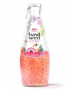 Bulk best price 290ml glass bottle basil seed lychee juice