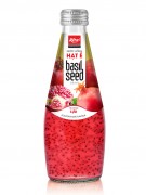 Fresh 290ml Glass Bottle Basil Seed Drink With Pomegranate Flavor
