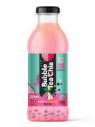 Bubble Tea With Chia Raspberry And Dragon Fruit 400ml Glass Bottle