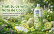 Poster showcasing tropical melon drink with nata de coco designed for global food and beverage distribution markets