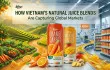 Poster showcasing Vietnam natural juice blends designed for export-ready global beverage markets