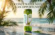 Matcha-flavored coconut water in a 325ml sleek can