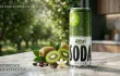 Premium sparkling kiwi soda water in a 320ml can