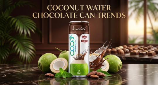 Coconut water with chocolate flavor in a 325ml sleek can