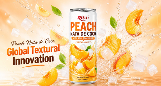 Peach Nata de Coco with Real Pulp: A Global Textural Innovation