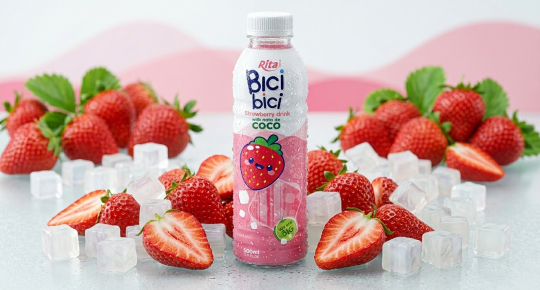 Strawberry Drink With Nata De Coco