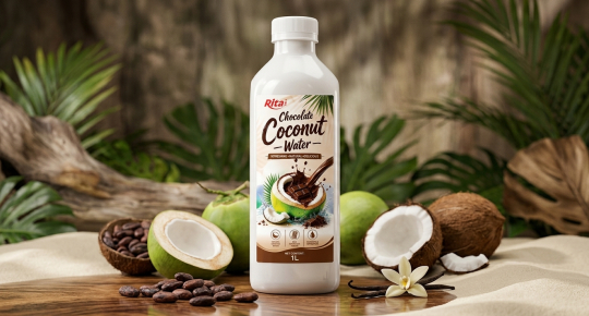 1L PET chocolate coconut water produced with aseptic cold filling