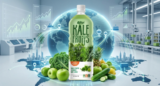 Vegetable and fruit juice blends in PET bottles