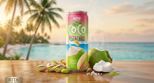 RITA natural coconut water pistachio drink in a 320ml can