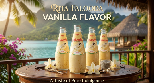 Falooda vanilla drink in a 290ml glass bottle