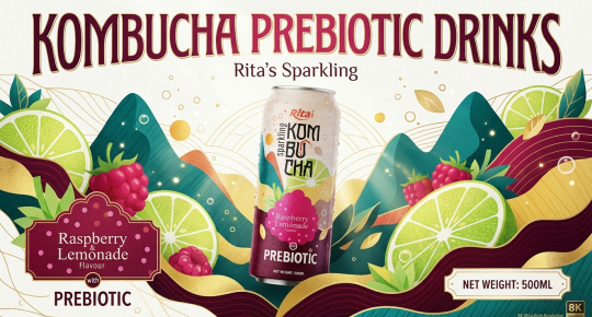 Kombucha prebiotic drinks in can