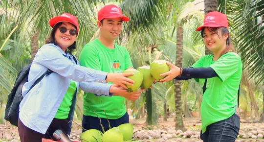 Rita cooperative organic coconut area located in Ben Tre