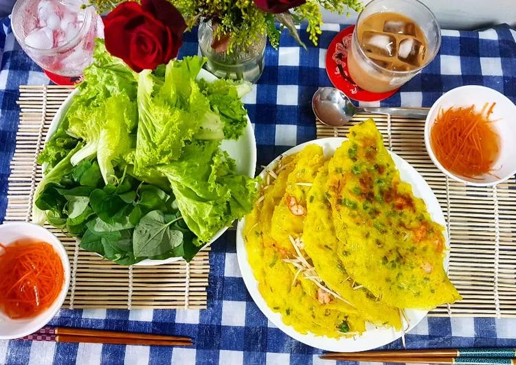 banh xeo tom rau sạch recipe main photo