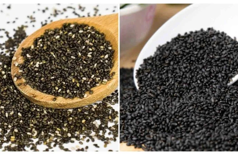 Color is the most noticeable difference between basil seed and chia seed