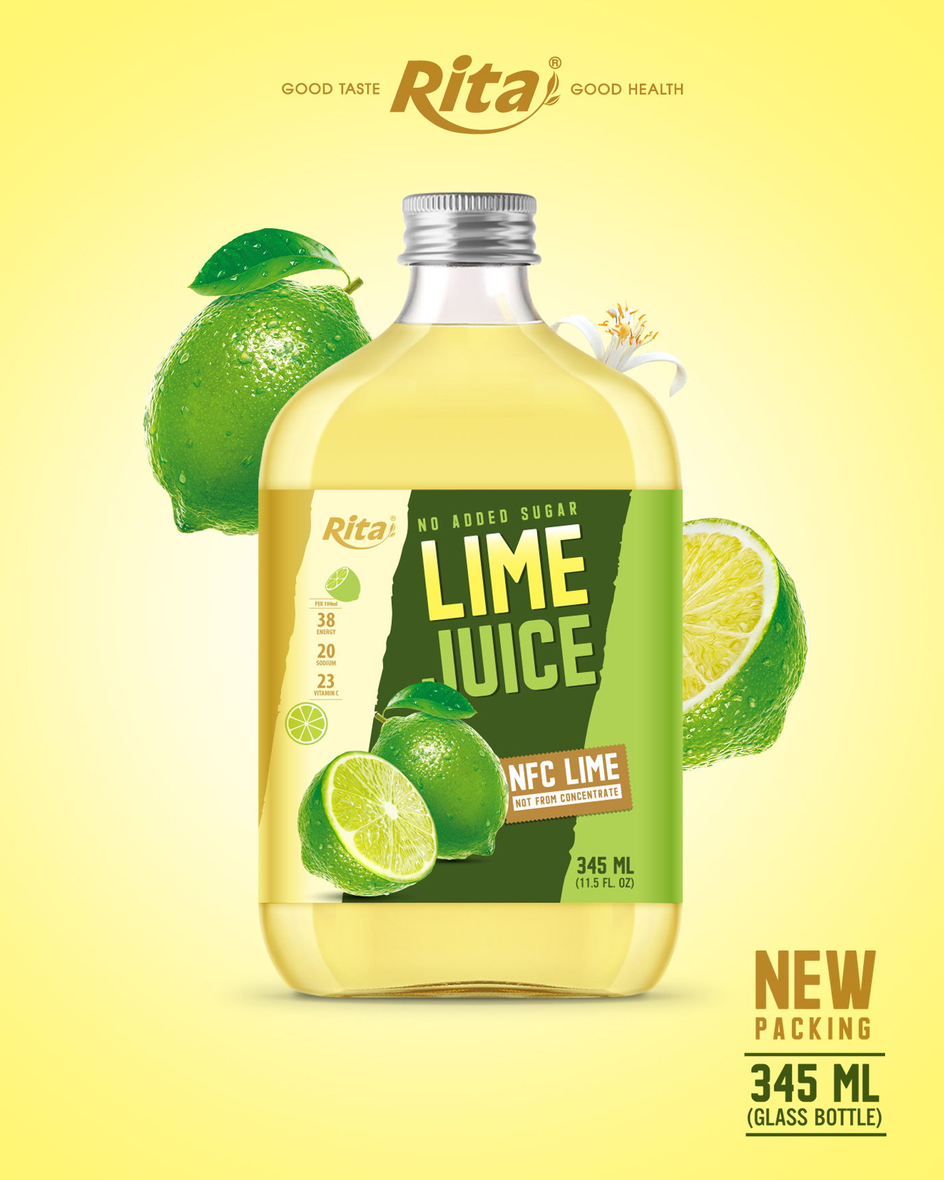 Lime Juice 345ml Glass bottle 