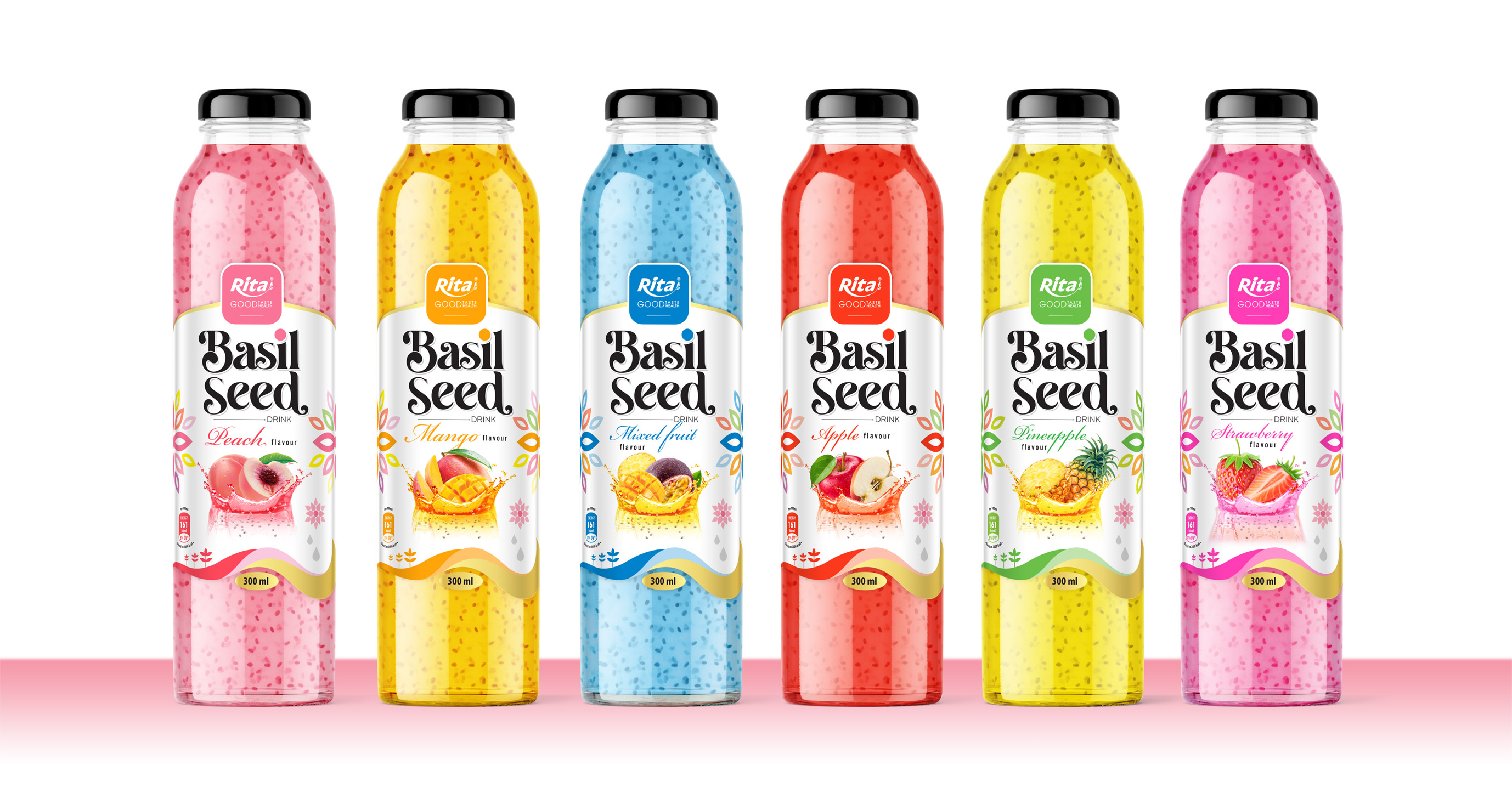 Series Basil seed drink 300ml Glass bottle