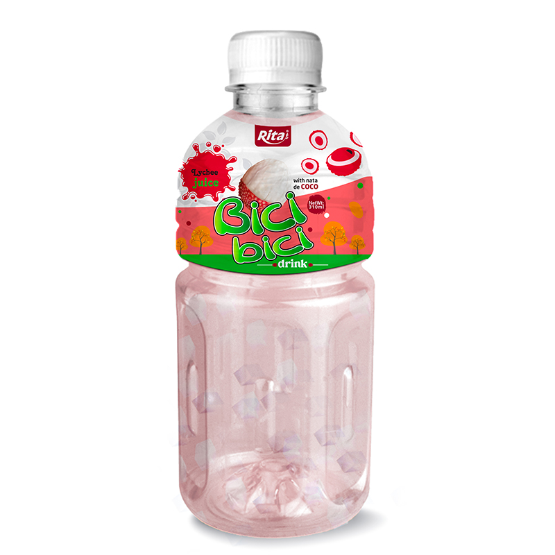 310ml Pet Bottle Lychee Juice  With Nata De Coco Bici Bici