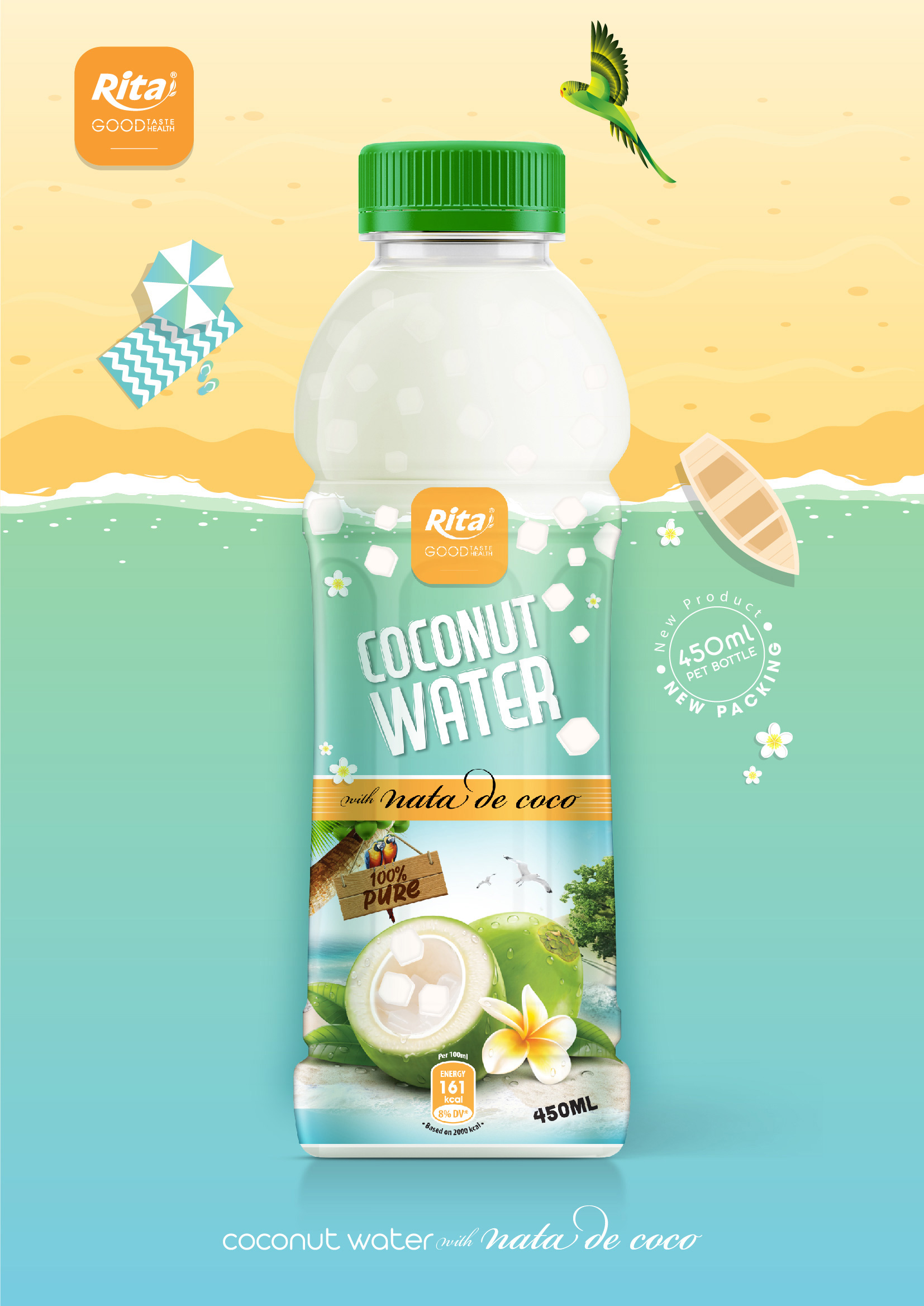 Coco water with Nata 450ml Pet