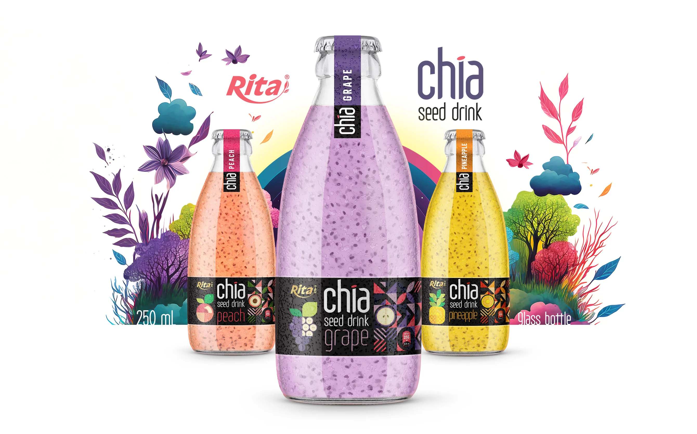 Best Chia seed drink with tropical fruit flavor