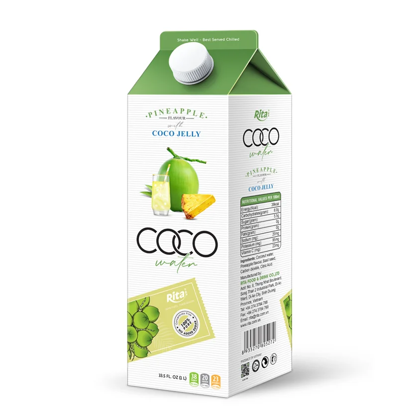 Rita Coco Water 1L Paper Box Pineapple Cocojelly