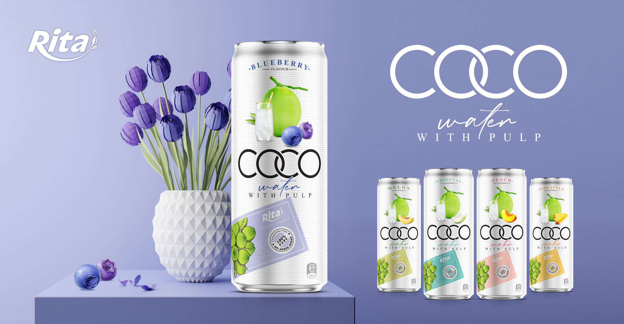 Rita Coco Water With Pulp And Fruit Flavor 330ml Can
