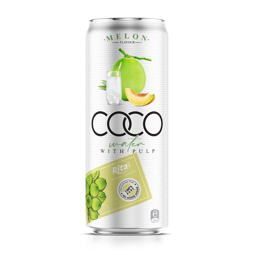 Rita Coco Water With Pulp 330ml Can Melon Flavor