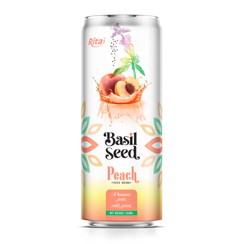 Basil seed peach juice 