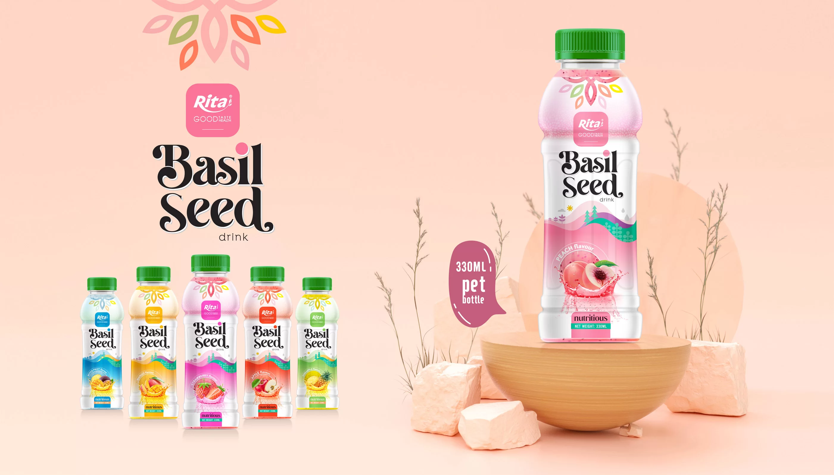 Basil seed 330ml Bottle With Juice