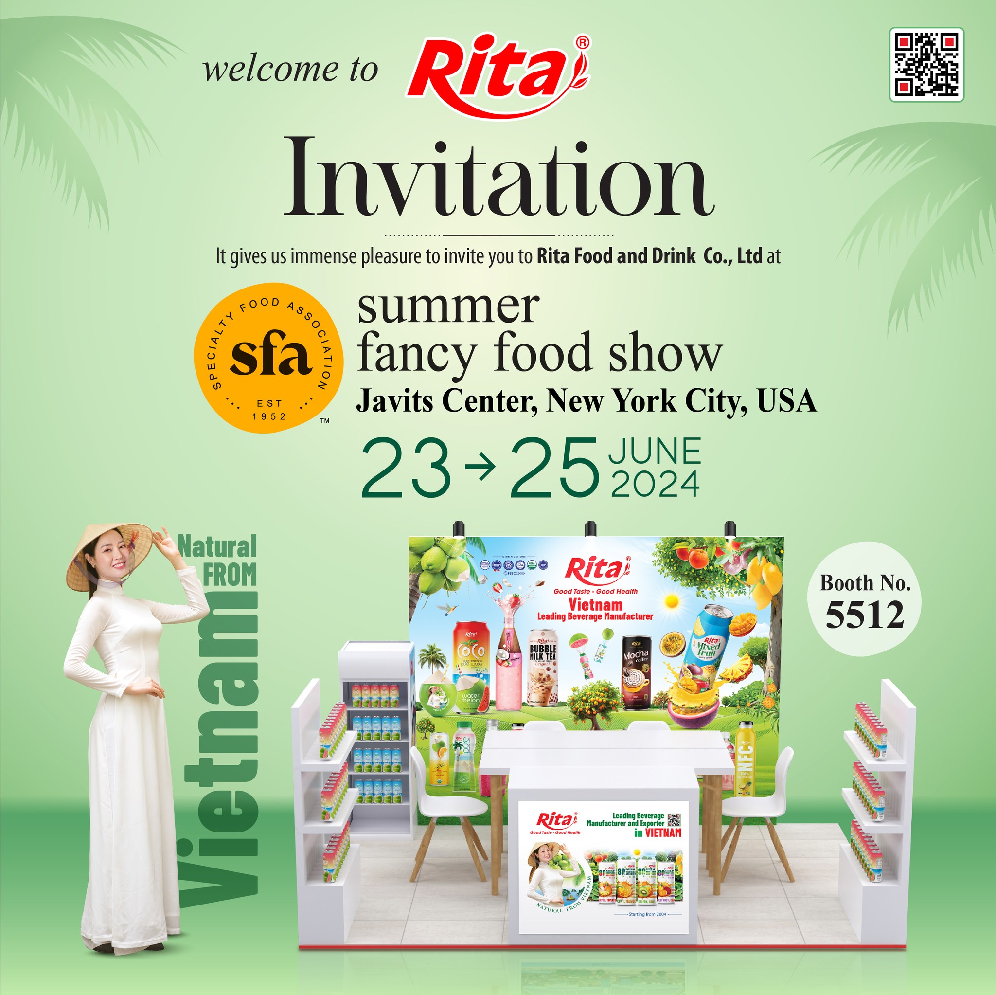 SUMMER FANCY FOOD SHOW 2024 – SPECIALTY FOOD ASSOCIATION FOR RITA COMPANY