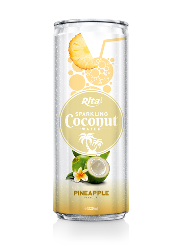 320m Alu Can Pineapple Flavour Sparkling Coconut Water