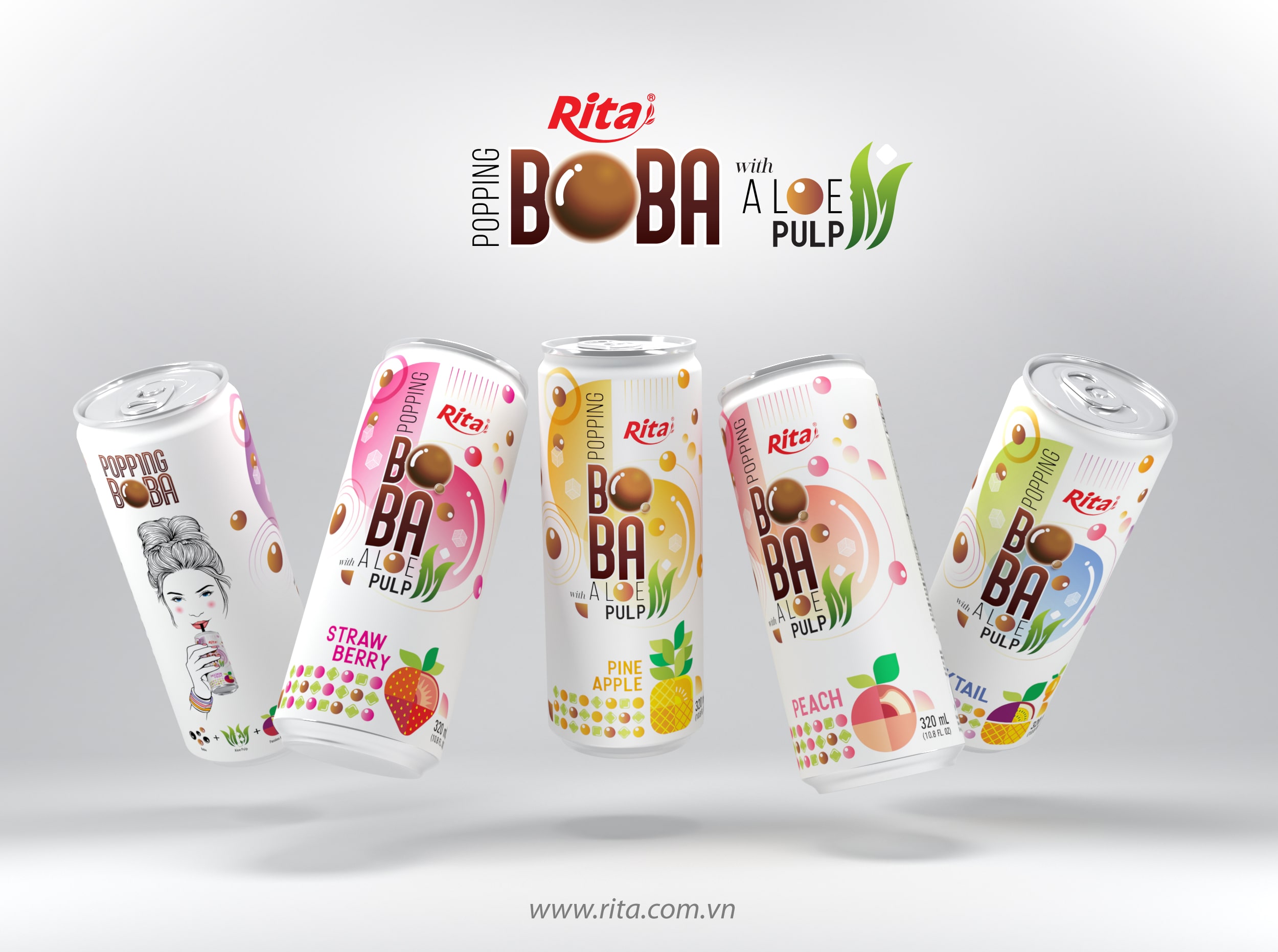 Best RITA Popping Boba drink with Aloe vera Pulp and mixed fruit min