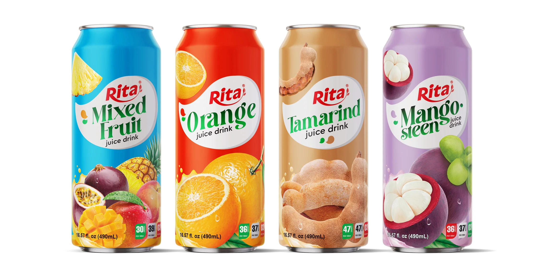 Fresh Flavor NFC 490ml Can Mixed Fruit Juice RITA Beverage