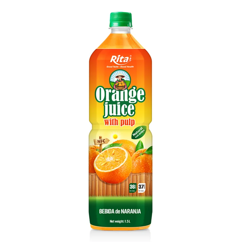 1.5L Pet bottle Orange juice with Pulp Drink Natural