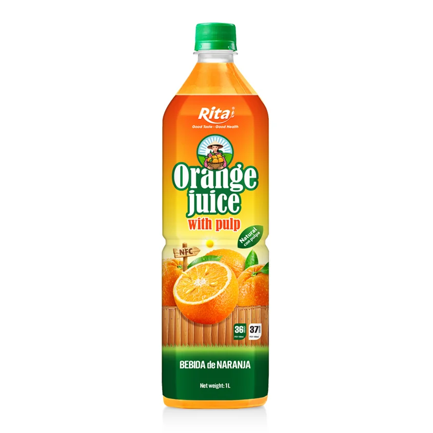 Best Flavor 1L Pet bottle Orange juice with Pulp Drink Natural RITA Beverage
