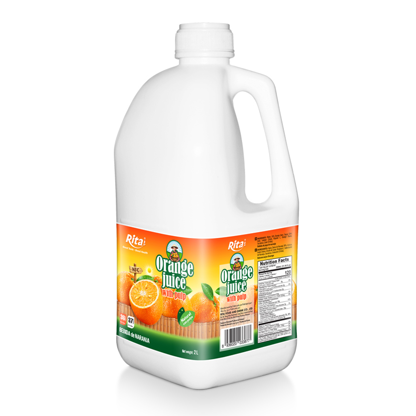 2L PP bottle Orange juice with Pulp Drink Natural