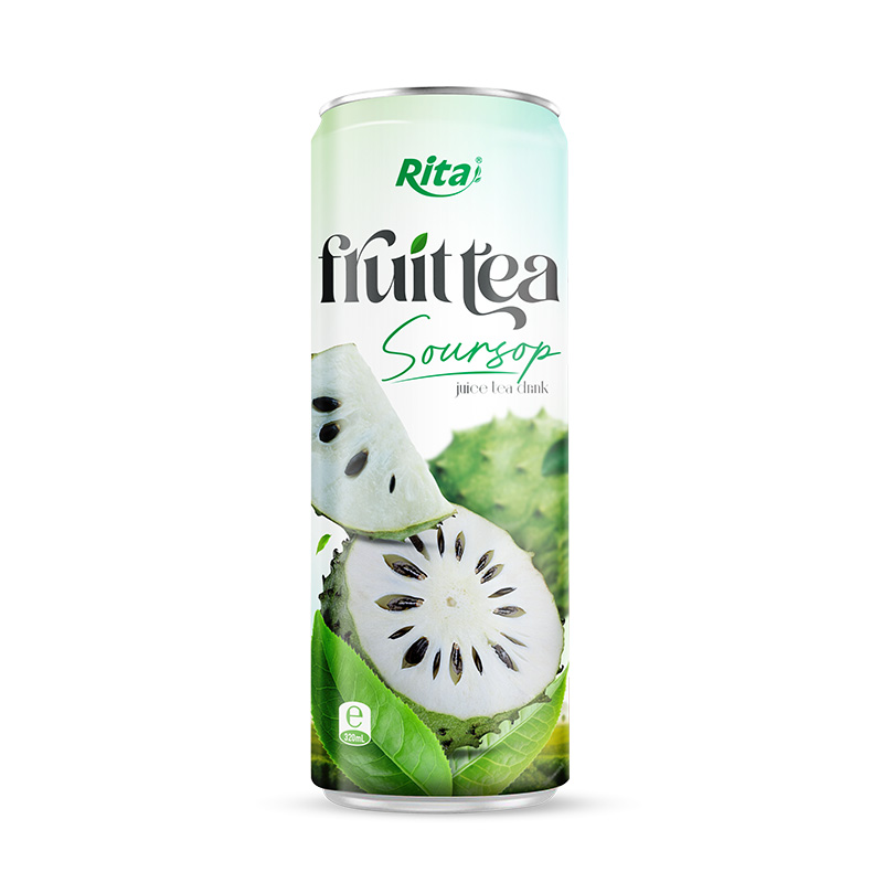 320ml Sleek alu can Soursop juice tea drink healthy with green tea non alcoholic