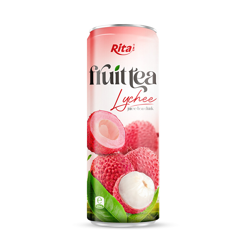 330ml Sleek alu can taste Lychee juice tea drink healthy with green tea