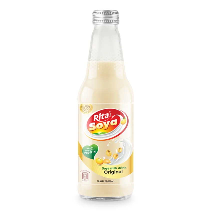 100 vegan Rita Soya milk drink original 10.05 fl oz glass bottle