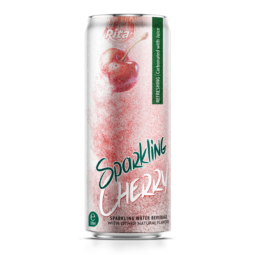 320ml sleek can Sparkling cherry water with other natural flavor