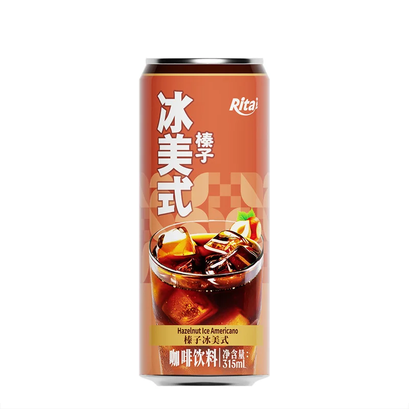 315ml Sleek Can Iced Americano Coffee drink Hazelnut Flavor