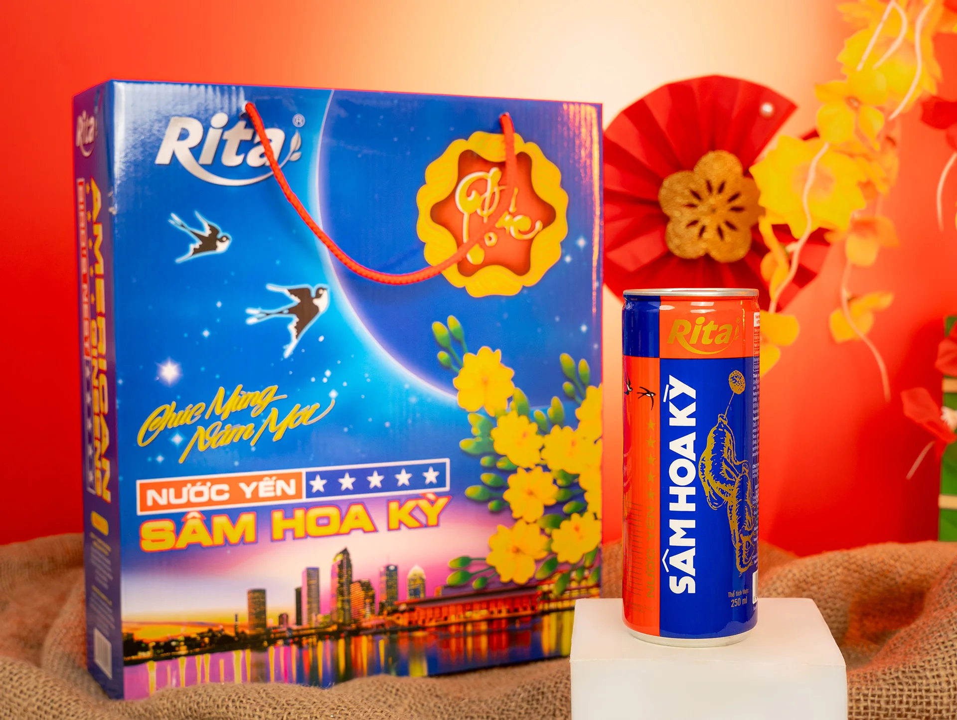 RITA Ginseng American Bird's Nest Drink - Nutritional product, spring gift for Vietnamese Tet.