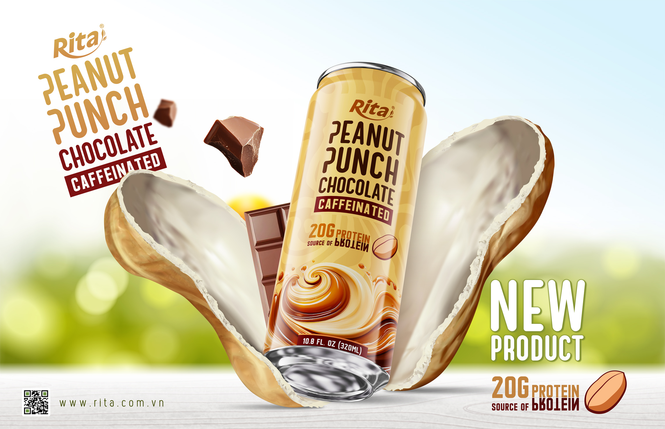 Poster Peanut Punch Chocolate 320ml sleek can 1