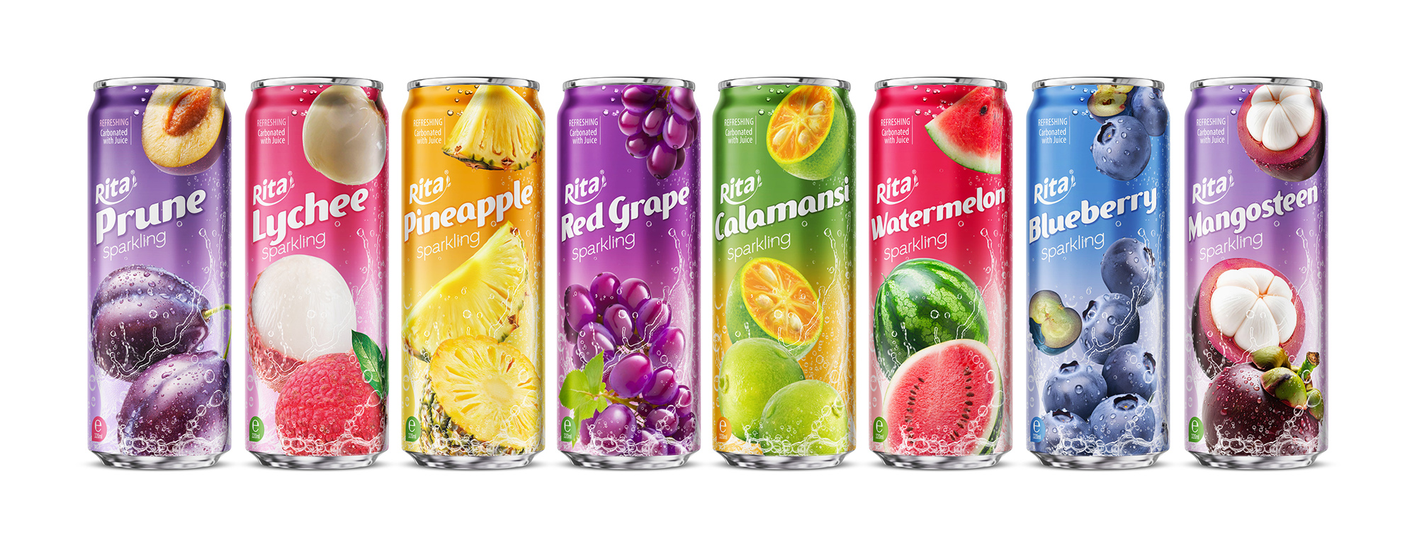 Series 8 flavors Sparkling fruits 320ml sleek can 01