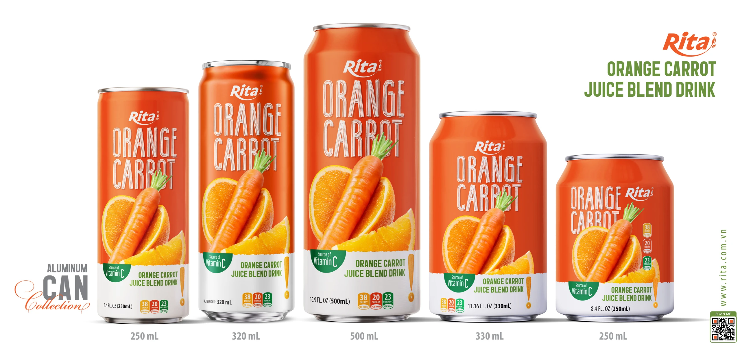 Alu can Orange Carrot juice blend drink