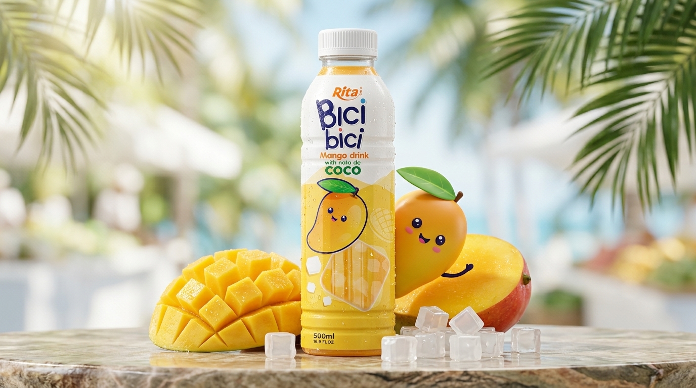 Mango juice with nata de coco 1