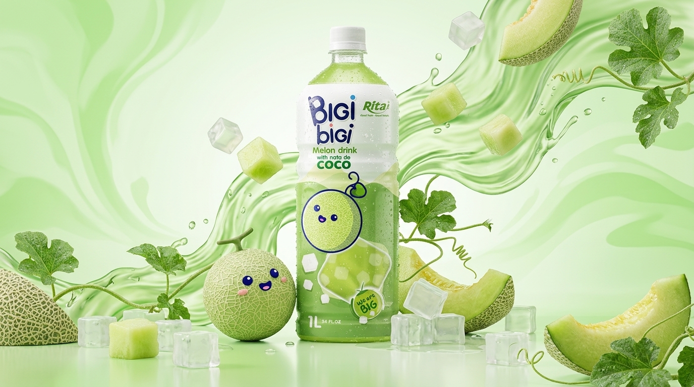 Melon juice with nata de coco