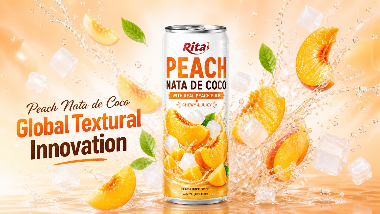 Peach Nata de Coco with Real Pulp: A Global Textural Innovation